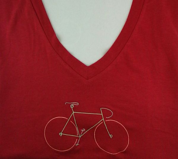 T-shirt rot Fahrrad