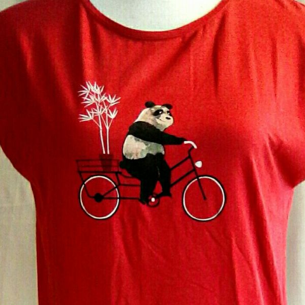 T-shirt rot Panda